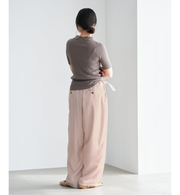 IENA「《洗濯機洗い可/予約》UVカット/接触冷感 ツイルコクーンスラックス」|スラックス|