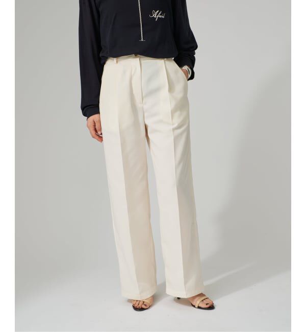 VERMEIL par iena「《予約》チノライクタックワイドパンツ」|チノ|ホワイト