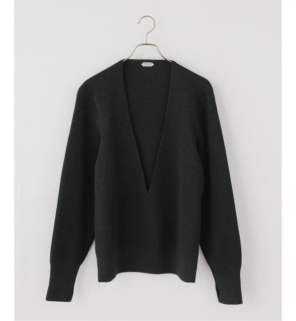 IENA「PURLAM/プラム AZE Deep-Vneck L/S PO プルオーバー PU126-MPO 05」|ニット・セーター|グレー