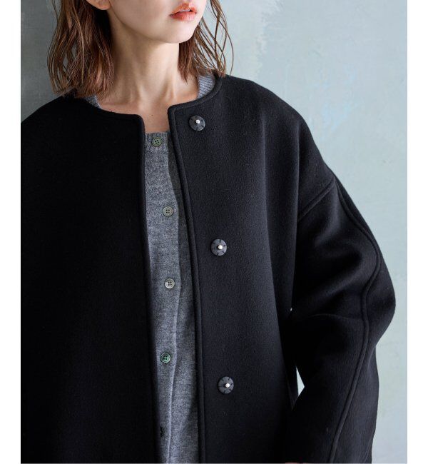 JOURNAL STANDARD「スーパー140ビーバーノーカラーコート」|ノーカラーコート|