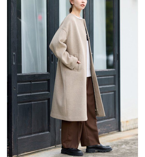 JOURNAL STANDARD「スーパー140ビーバーノーカラーコート」|ノーカラーコート|