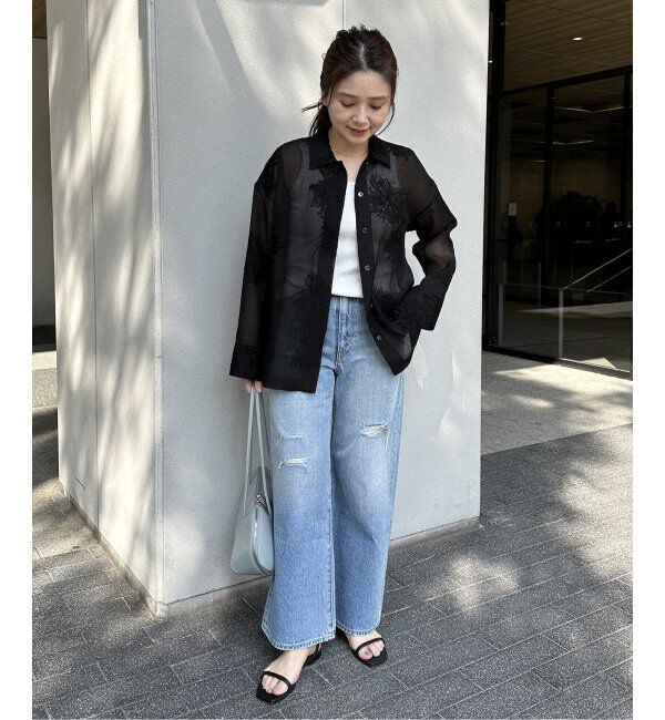 JOURNAL STANDARD「《追加2》シアーレースビッグシャツ」|シャツ・ブラウス|