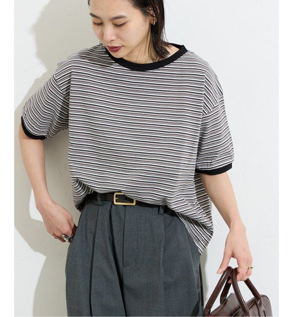 JOURNAL STANDARD「【STAR＆STRIPE】マルチボーダーリンガーT」|Tシャツ・カットソー|ブラウン