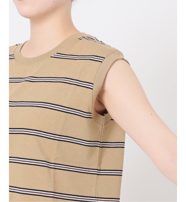 JOURNAL STANDARD「《追加4》汗ジミ防止天竺ボーダーノースリーブ」|Tシャツ・カットソー|