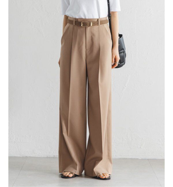 NOBLE「《追加》【洗える】エステルツイルストレッチスラックスパンツ7」|スラックス|