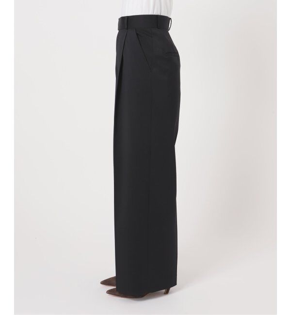 NOBLE「《追加》【洗える】エステルツイルストレッチスラックスパンツ7」|スラックス|