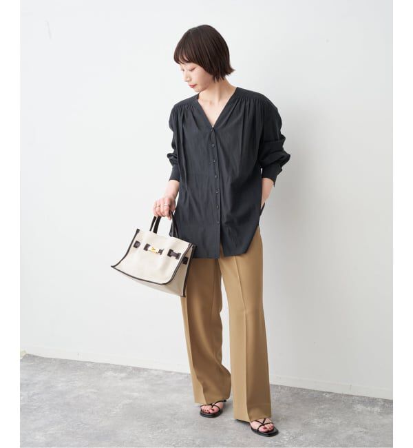 Spick and Span「シルキーローンギャザーブラウス」|シャツ・ブラウス|