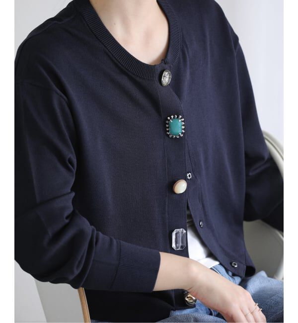  「【洗える】TORRAZZO DONNA/トラッゾドンナ ビジューカーディガン」|カーディガン|