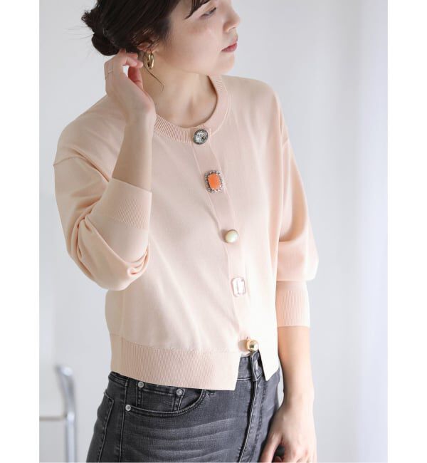  「【洗える】TORRAZZO DONNA/トラッゾドンナ ビジューカーディガン」|カーディガン|