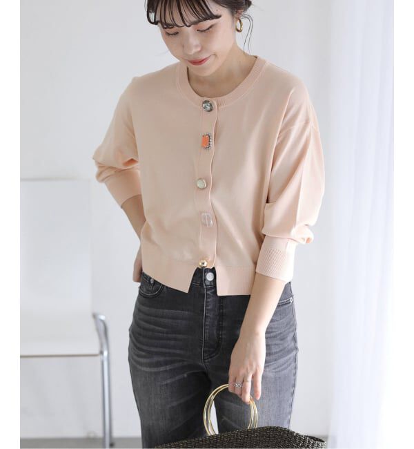  「【洗える】TORRAZZO DONNA/トラッゾドンナ ビジューカーディガン」|カーディガン|ピンク