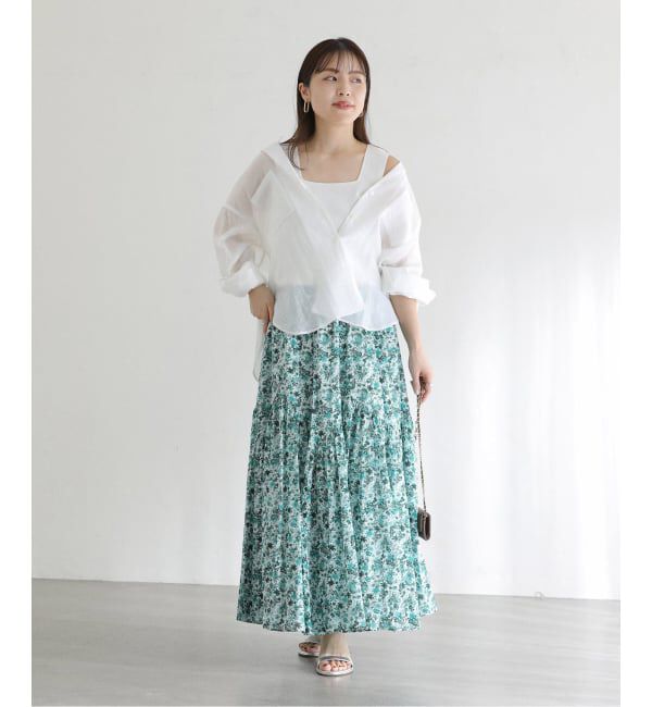  「《予約》【洗える】コットンランダムティアードスカート」|スカート|