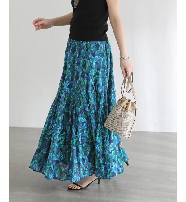  「《予約》【洗える】コットンランダムティアードスカート」|スカート|