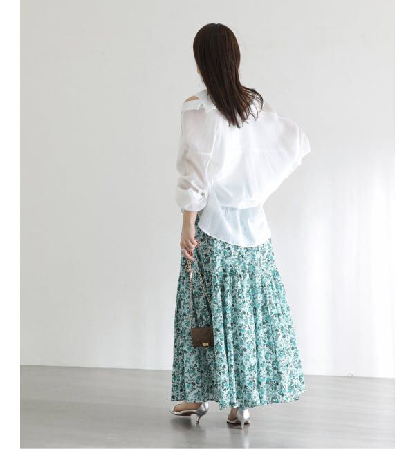  「《予約》【洗える】コットンランダムティアードスカート」|スカート|