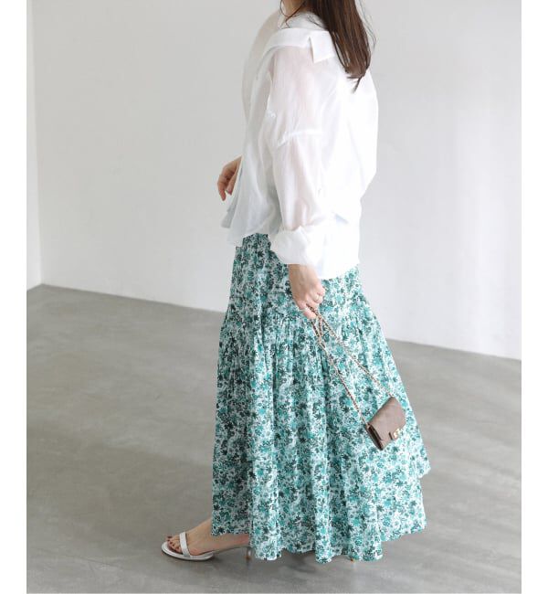  「《予約》【洗える】コットンランダムティアードスカート」|スカート|