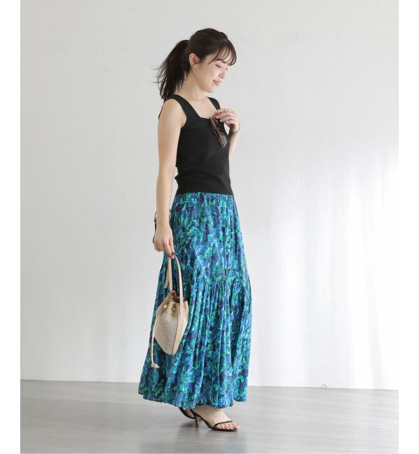  「《予約》【洗える】コットンランダムティアードスカート」|スカート|