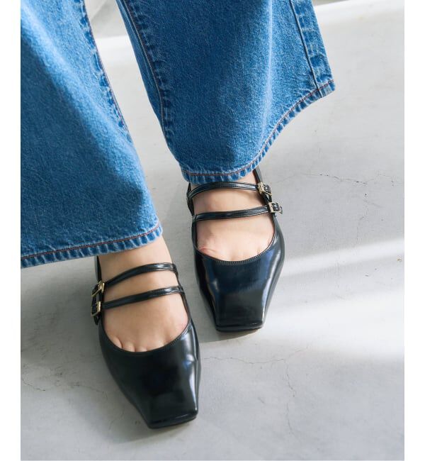  「《追加》スクエアWストラップメリージェーン」|パンプス|