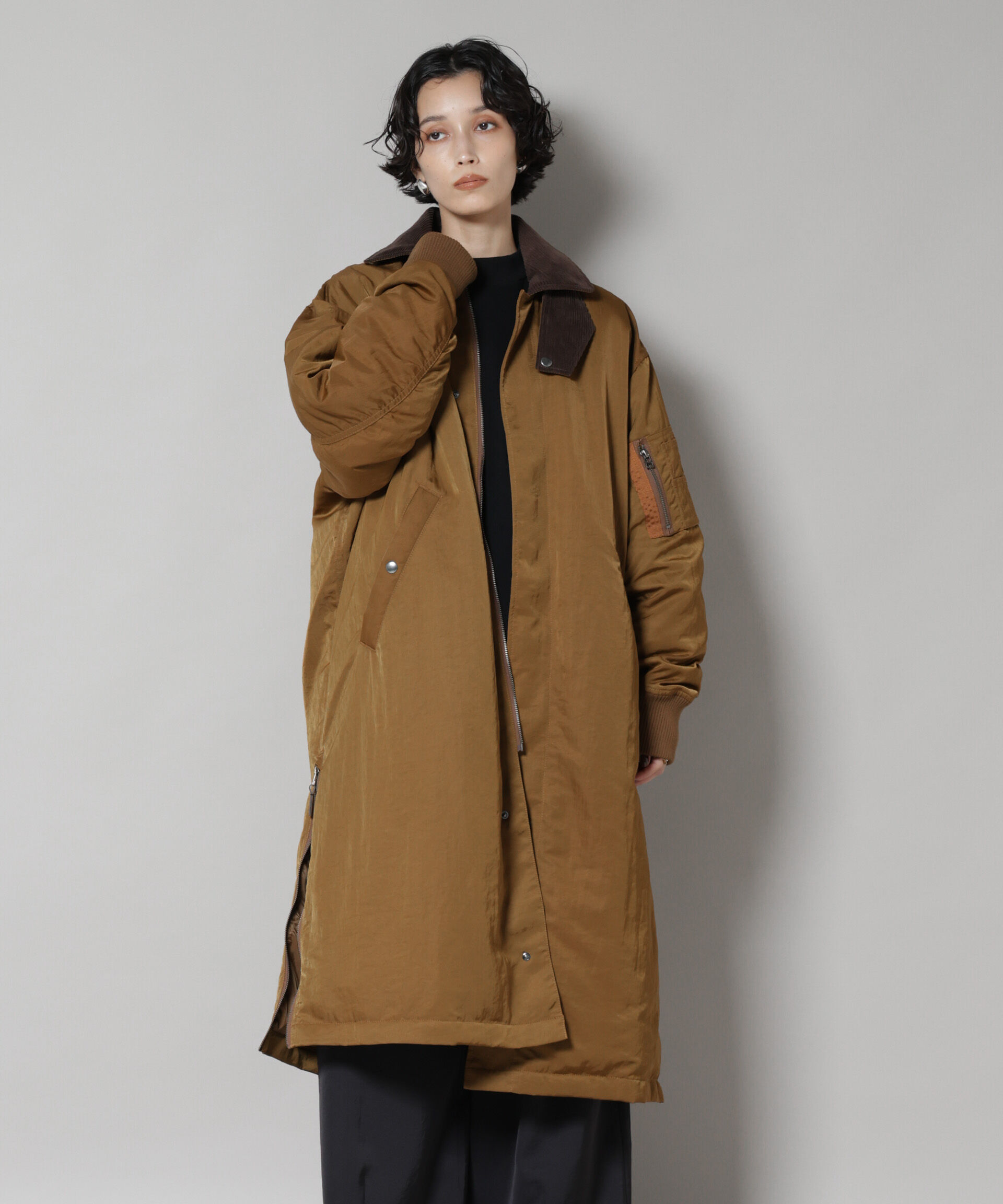 nano･universe「「STEVELOUR」「西川ダウン(R)」ミリタリーロングコート」|ダウン|