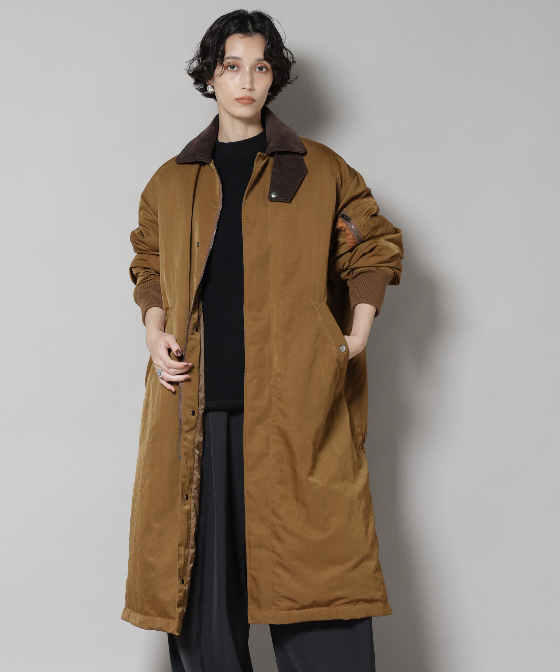 nano･universe「「STEVELOUR」「西川ダウン(R)」ミリタリーロングコート」|ダウン|