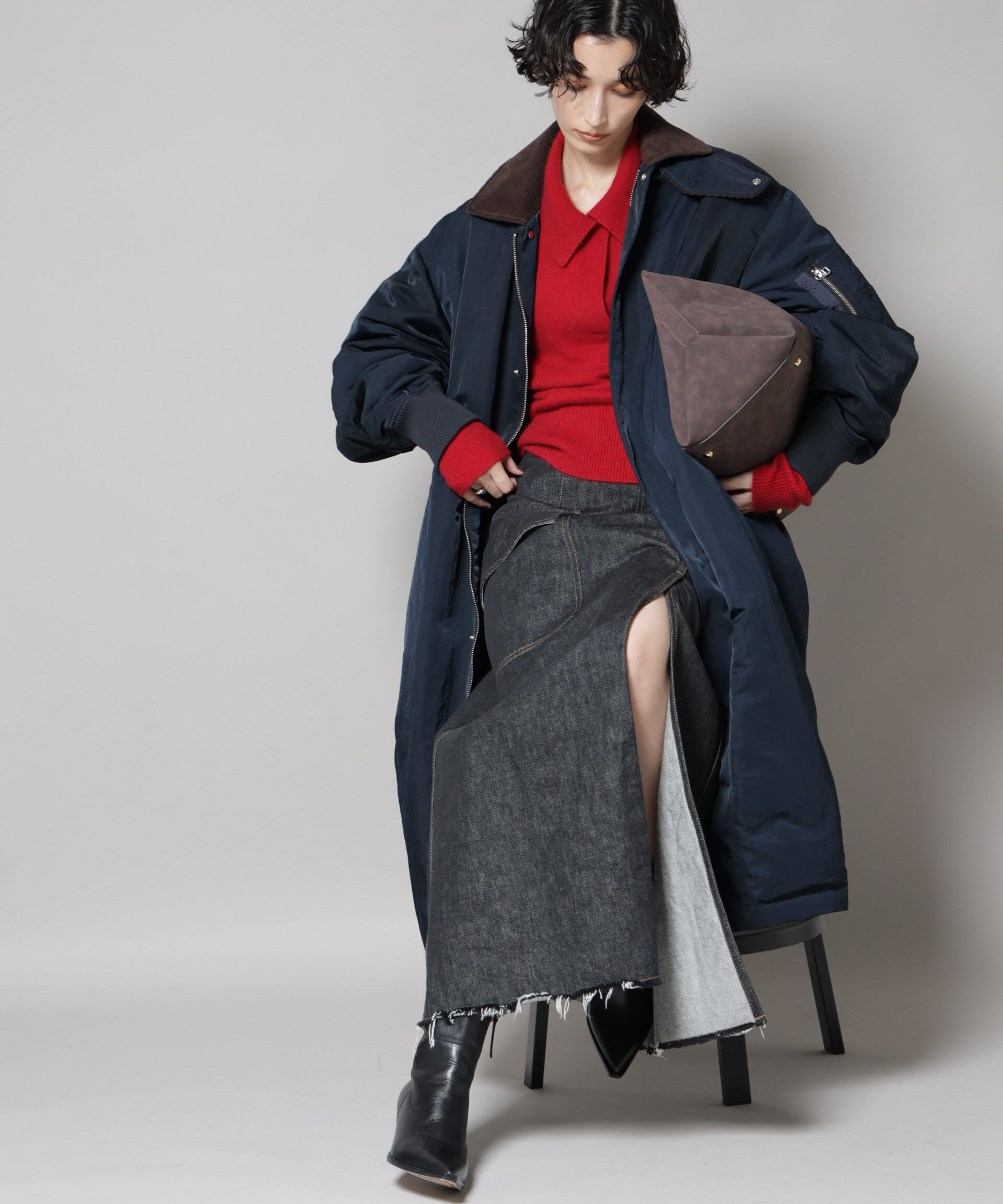 nano･universe「「STEVELOUR」「西川ダウン(R)」ミリタリーロングコート」|ダウン|