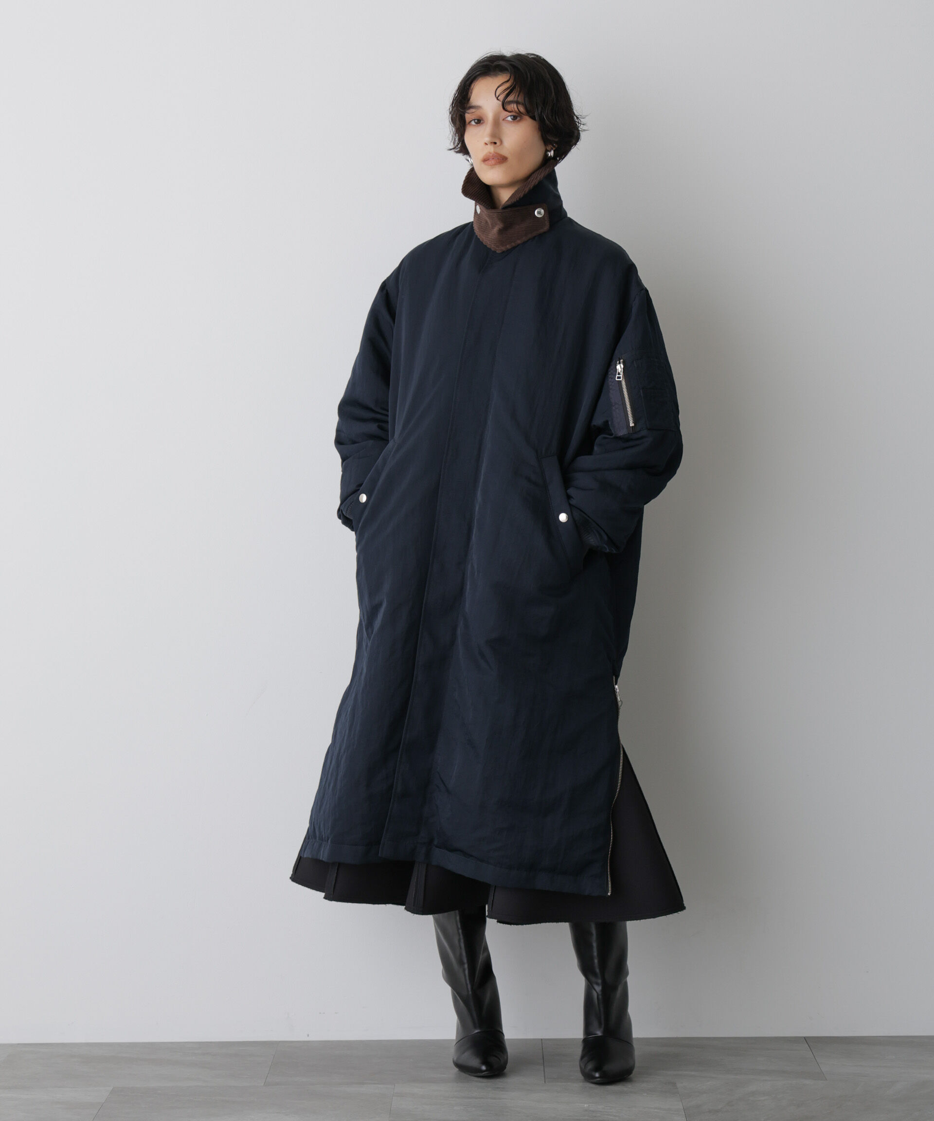 nano･universe「「STEVELOUR」「西川ダウン(R)」ミリタリーロングコート」|ダウン|