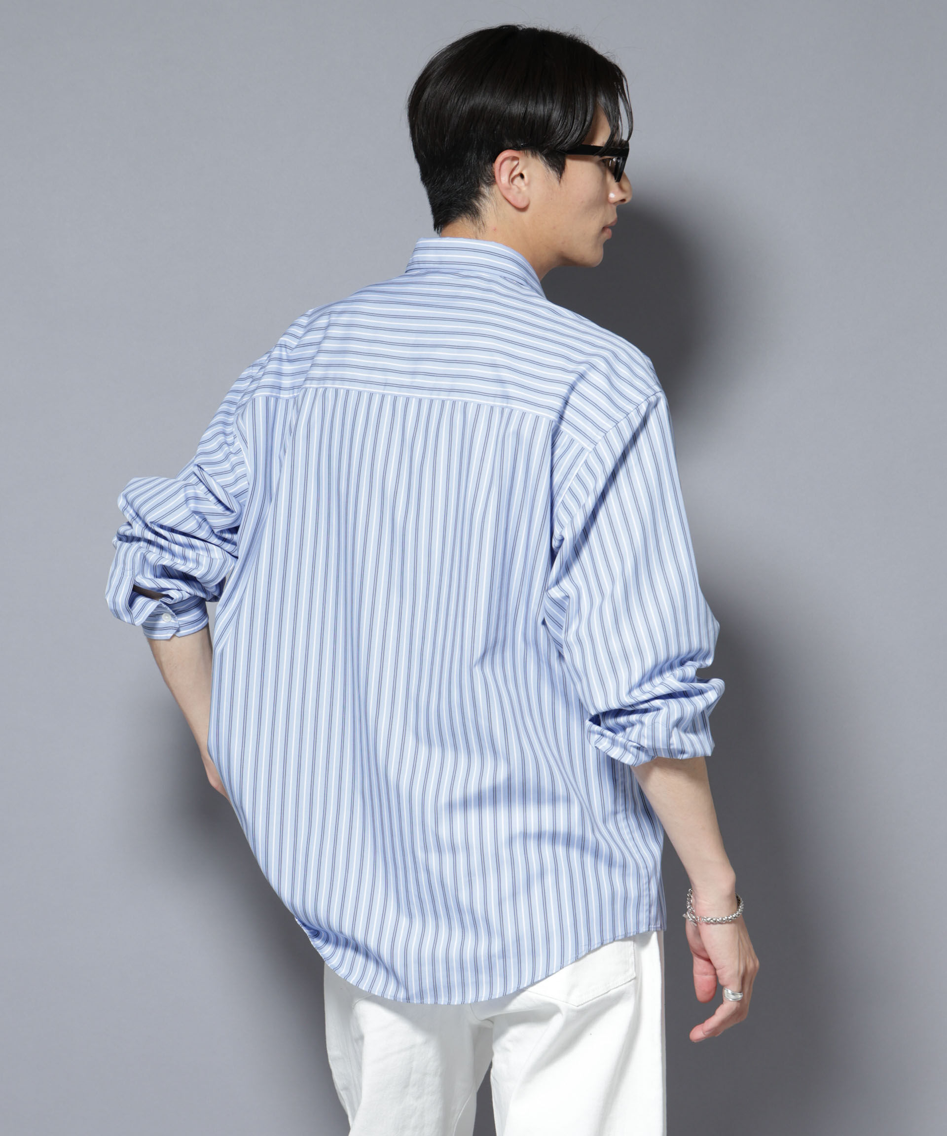 nano･universe「「大人のワイドシャツ」レギュラーカラー ストライプ長袖」|シャツ・ブラウス|