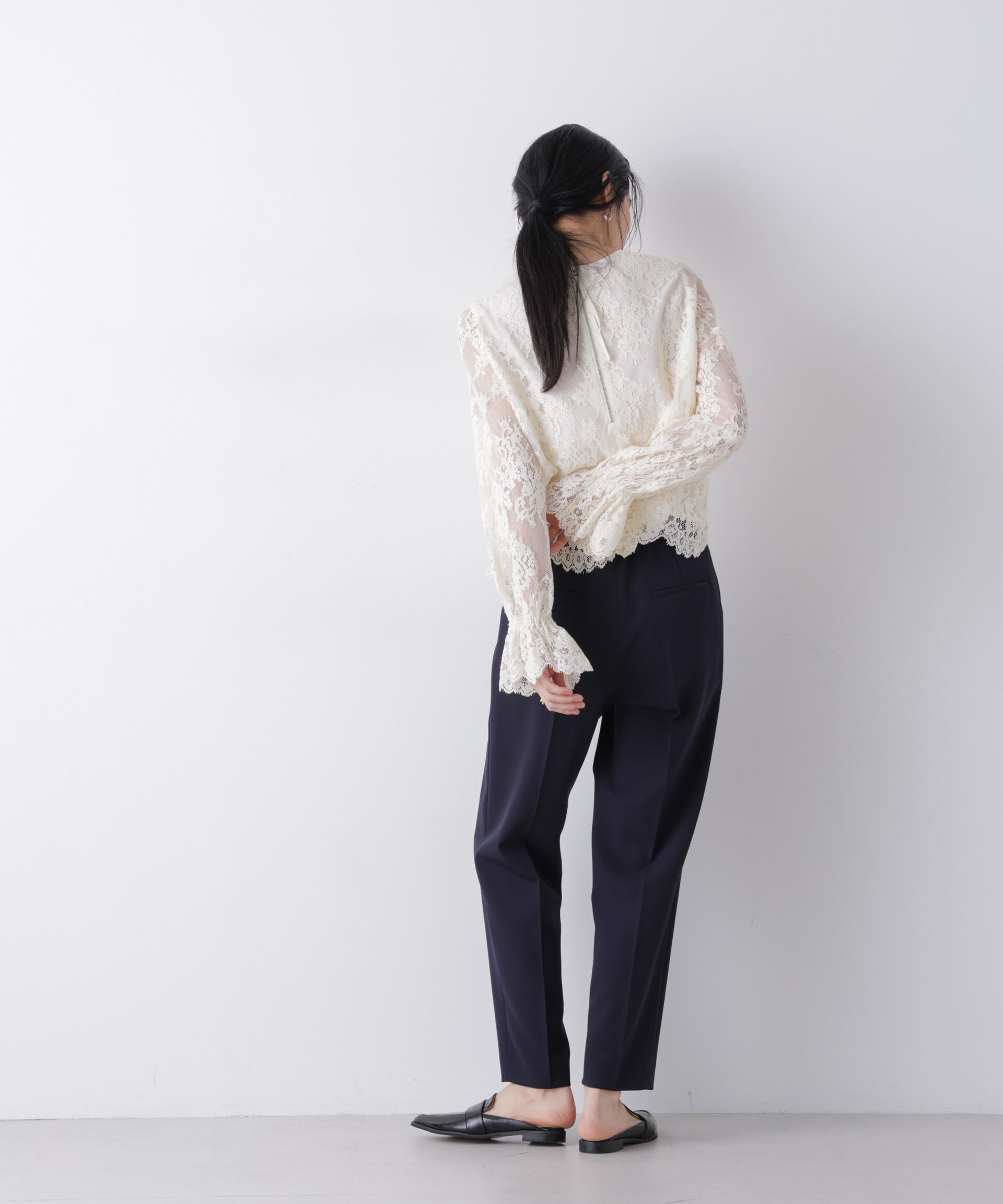 nano･universe「レーススカラップブラウス」|シャツ・ブラウス|