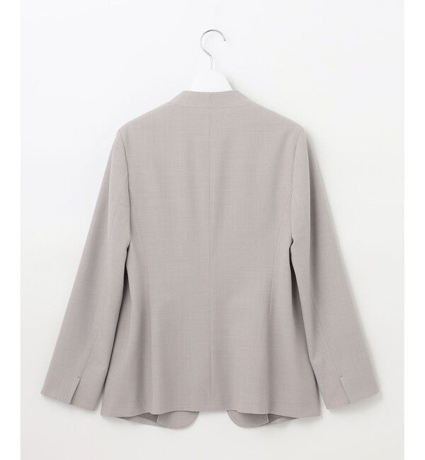自由区「【セットアップ対応・洗える】ウールブレンドセットアップノーカラー ジャケット」|ノーカラージャケット|