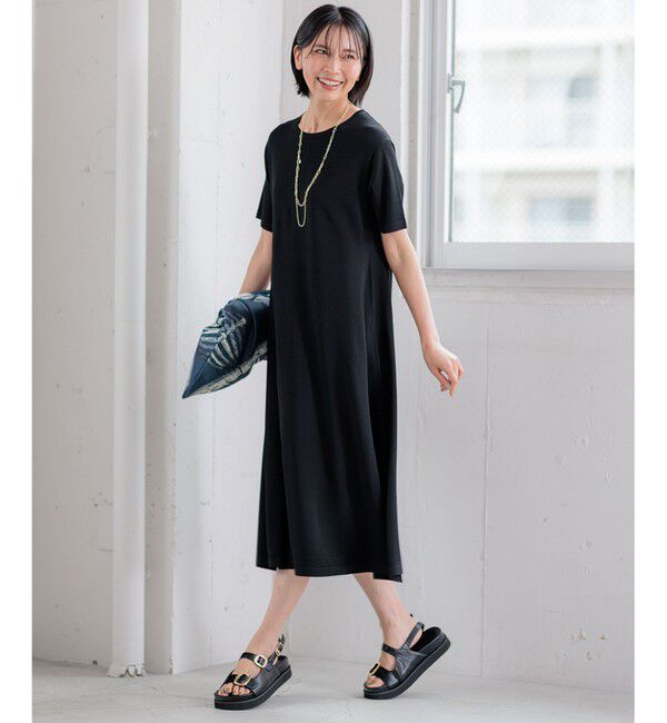 23区「【洗える】レーヨンポリエステルストレッチ フレア ワンピース」|ワンピース|