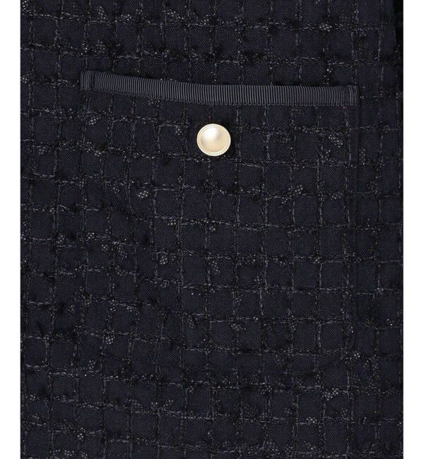 ANY SIS「リボンヤーンライトツイード ジャケット」|ノーカラージャケット|