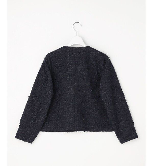 ANY SIS「リボンヤーンライトツイード ジャケット」|ノーカラージャケット|