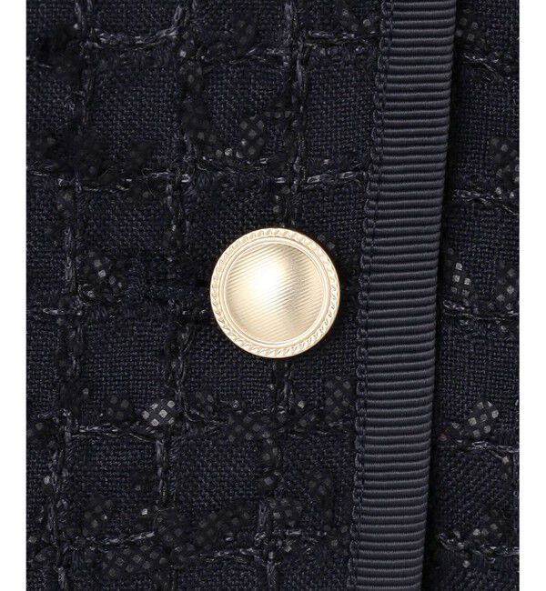 ANY SIS「リボンヤーンライトツイード ジャケット」|ノーカラージャケット|