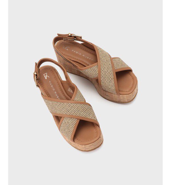  「FABIO RUSCONI クロスサンダル」|サンダル|ベージュ