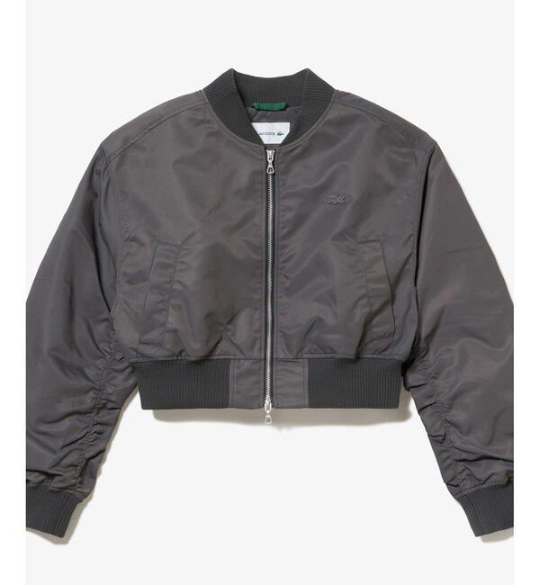LACOSTE「クロップド丈 ショートMA-1ジャケット」|ブルゾン・スタジャン|