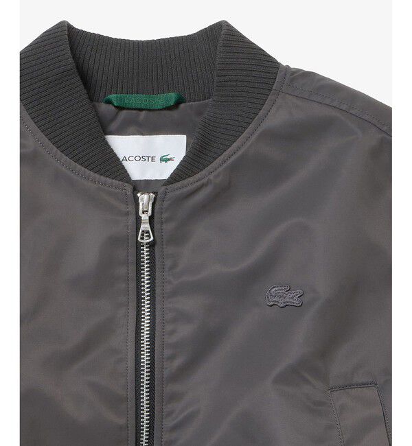 LACOSTE「クロップド丈 ショートMA-1ジャケット」|ブルゾン・スタジャン|