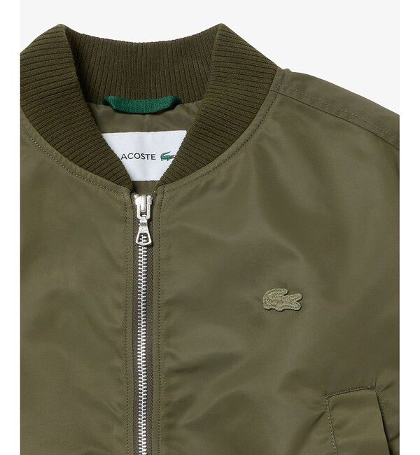 LACOSTE「クロップド丈 ショートMA-1ジャケット」|ブルゾン・スタジャン|