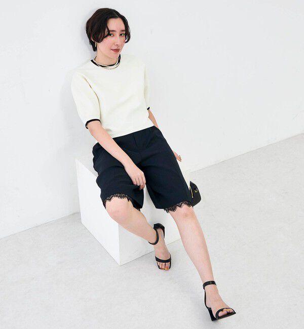 NOLLEY'S「《手洗い可能》ホールガーメントパフスリーブニットＴ」|ニット・セーター|