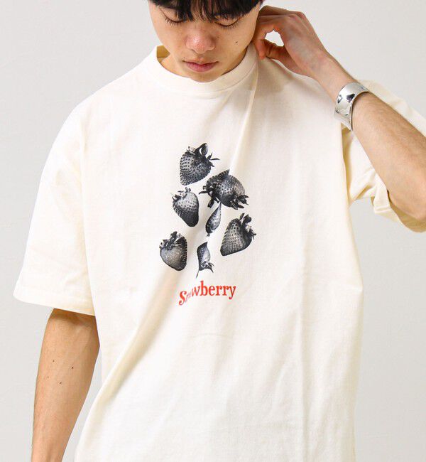 GLOSTER「【モノトーン果実図鑑】フルーツプリントTシャツ」|Tシャツ・カットソー|ホワイト系その他