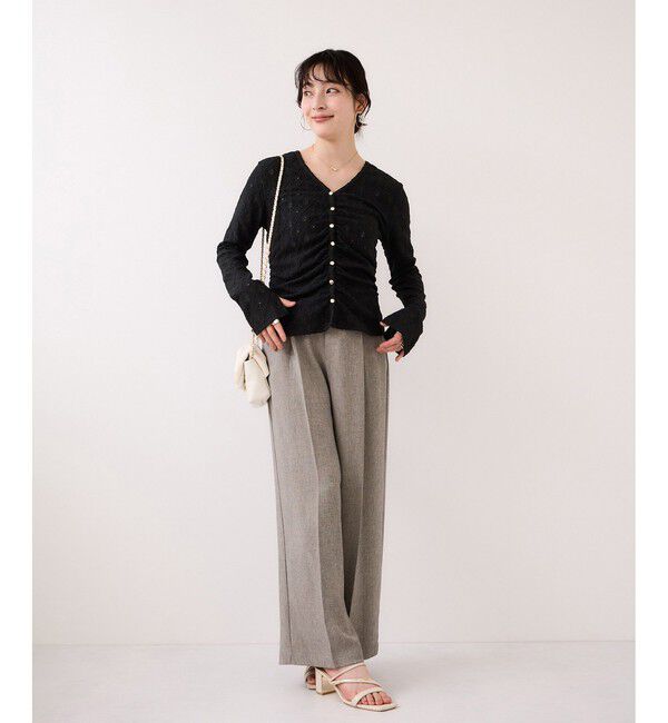 VIS「フラワージャガードカットカーディガン/2WAY・イージーケア」|カーディガン|