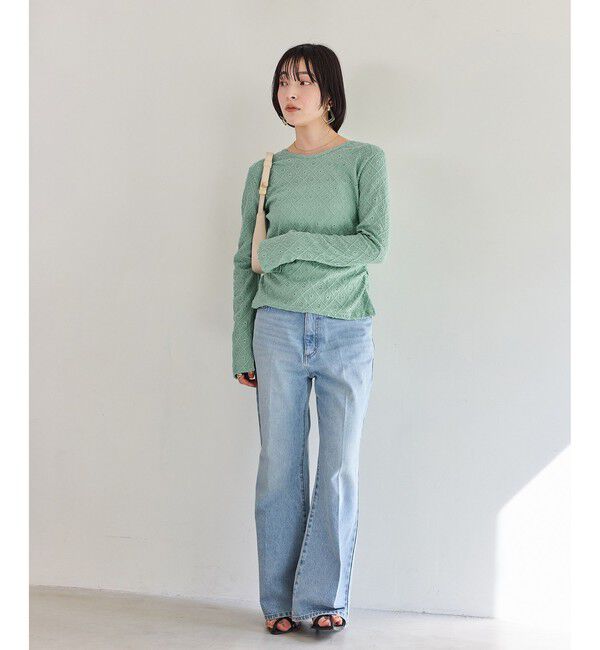 VIS「フラワージャガードカットカーディガン/2WAY・イージーケア」|カーディガン|