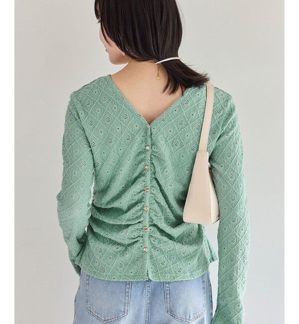 VIS「フラワージャガードカットカーディガン/2WAY・イージーケア」|カーディガン|