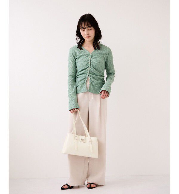 VIS「フラワージャガードカットカーディガン/2WAY・イージーケア」|カーディガン|