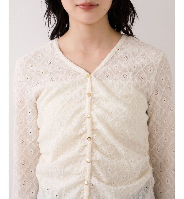 VIS「フラワージャガードカットカーディガン/2WAY・イージーケア」|カーディガン|