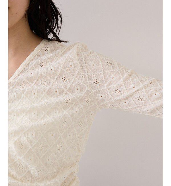 VIS「フラワージャガードカットカーディガン/2WAY・イージーケア」|カーディガン|