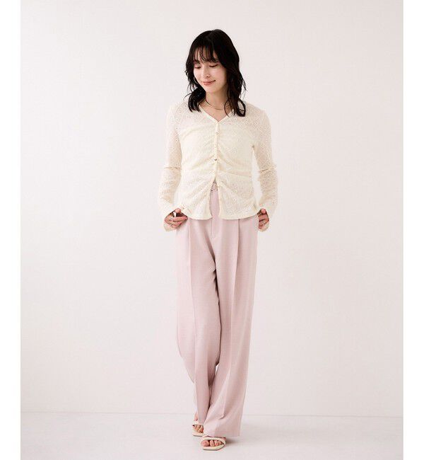 VIS「フラワージャガードカットカーディガン/2WAY・イージーケア」|カーディガン|