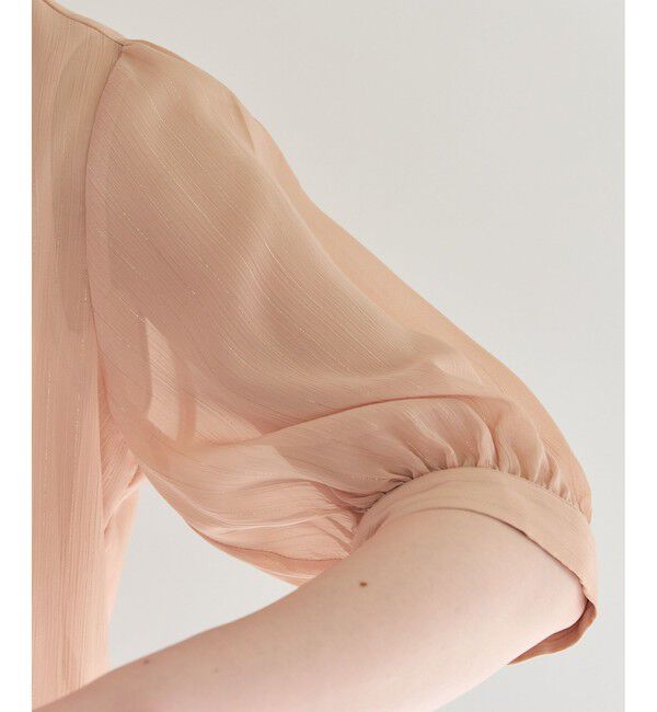 VIS「ラメ楊柳ボウタイブラウス」|シャツ・ブラウス|