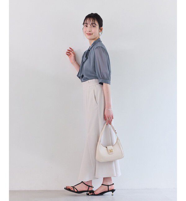 VIS「ラメ楊柳ボウタイブラウス」|シャツ・ブラウス|