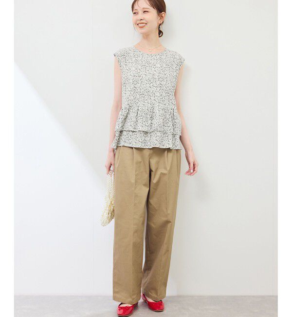 Rope&rsquo;Picnic「小花柄ティアードゼロスリーブブラウス」|シャツ・ブラウス|