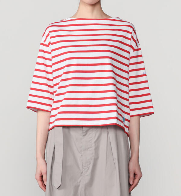 ORCIVAL「ORCIVAL | コットンレジェ ボートネック ボーダーTシャツ WOMEN」|Tシャツ・カットソー|