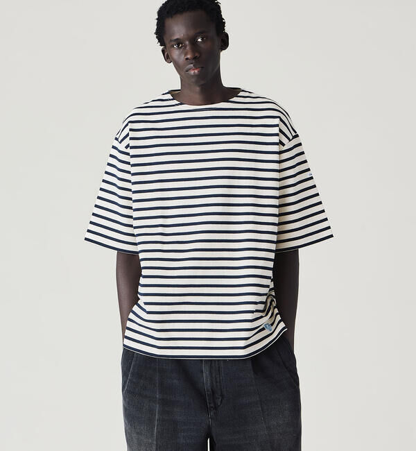 ORCIVAL「ORCIVAL | コットンロード クルーネック 半袖バスクシャツ MEN」|Tシャツ・カットソー|