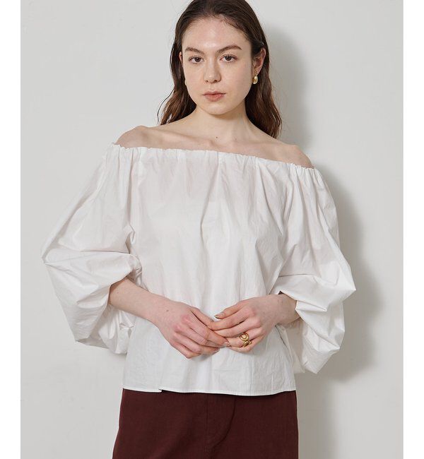  「タイプライターオフショルブラウス」|シャツ・ブラウス|オフホワイト